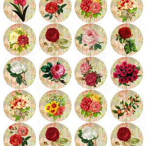 Impresión comestible flores vintage