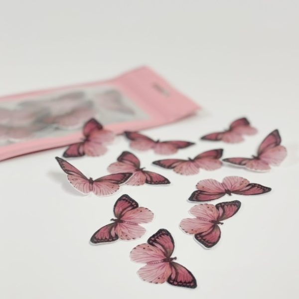 Mariposa rosa de oblea