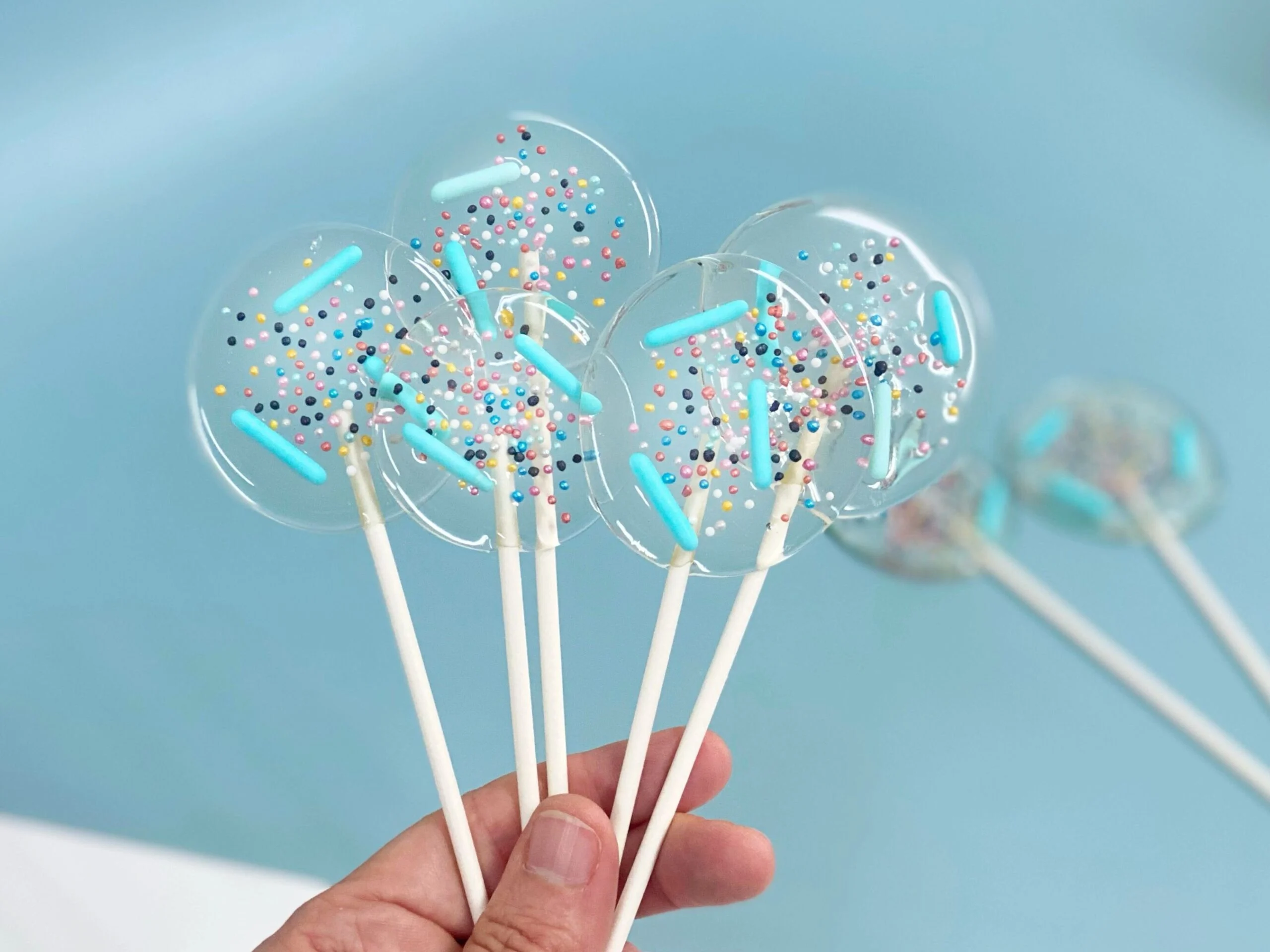 Piruletas personalizadas sprinkles azul - Imagen 3