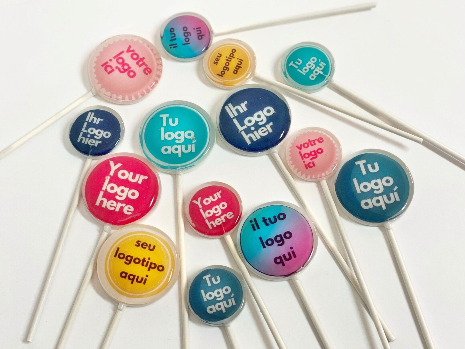 Piruletas personalizadas con logotipo corporativo