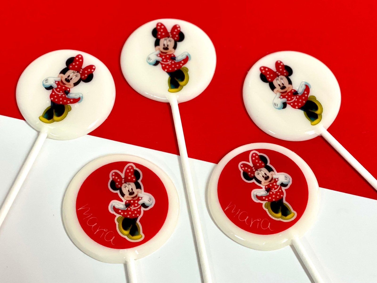 Piruletas personalizadas Minnie Mouse