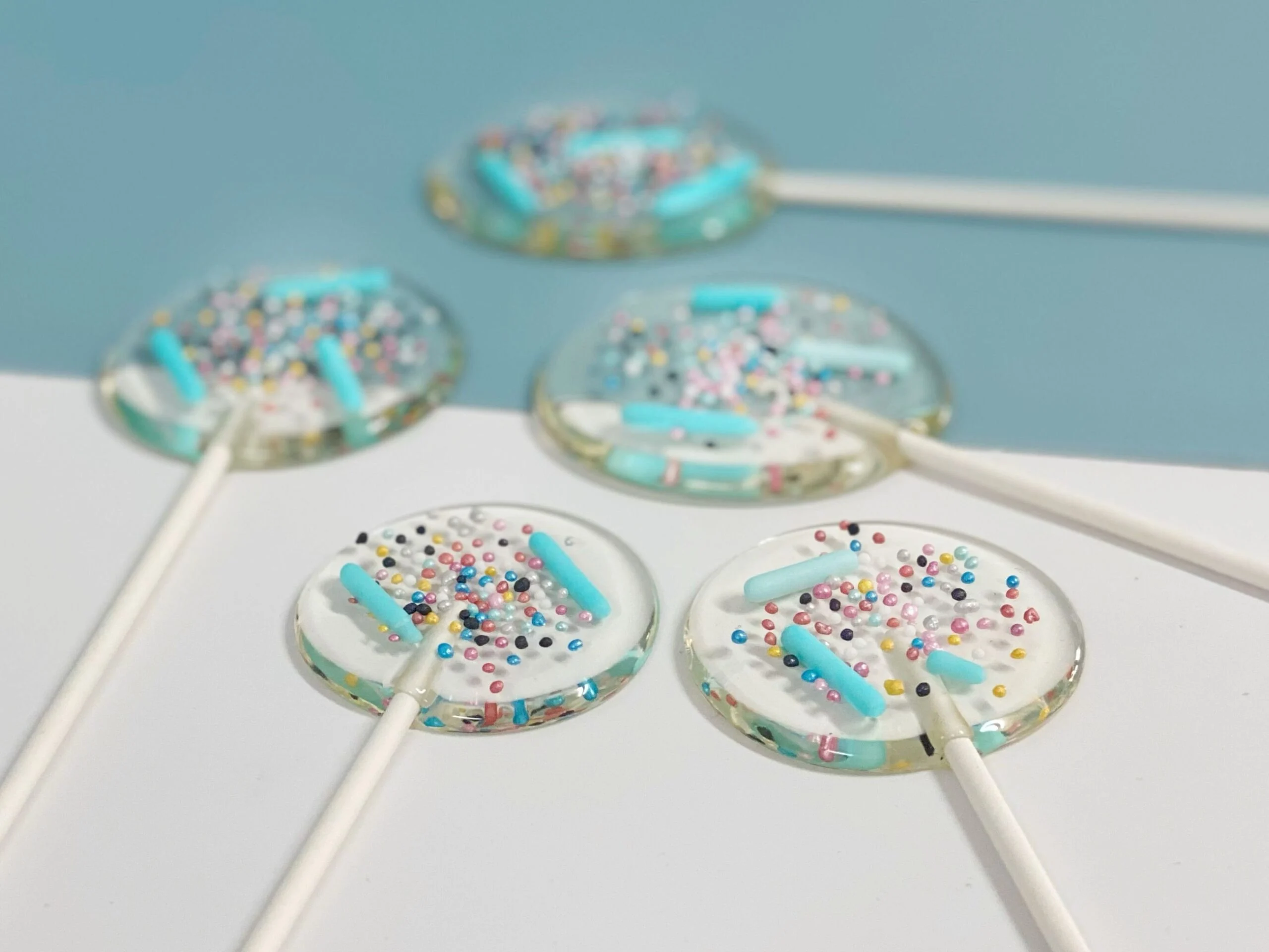 Piruletas personalizadas sprinkles azul - Imagen 2