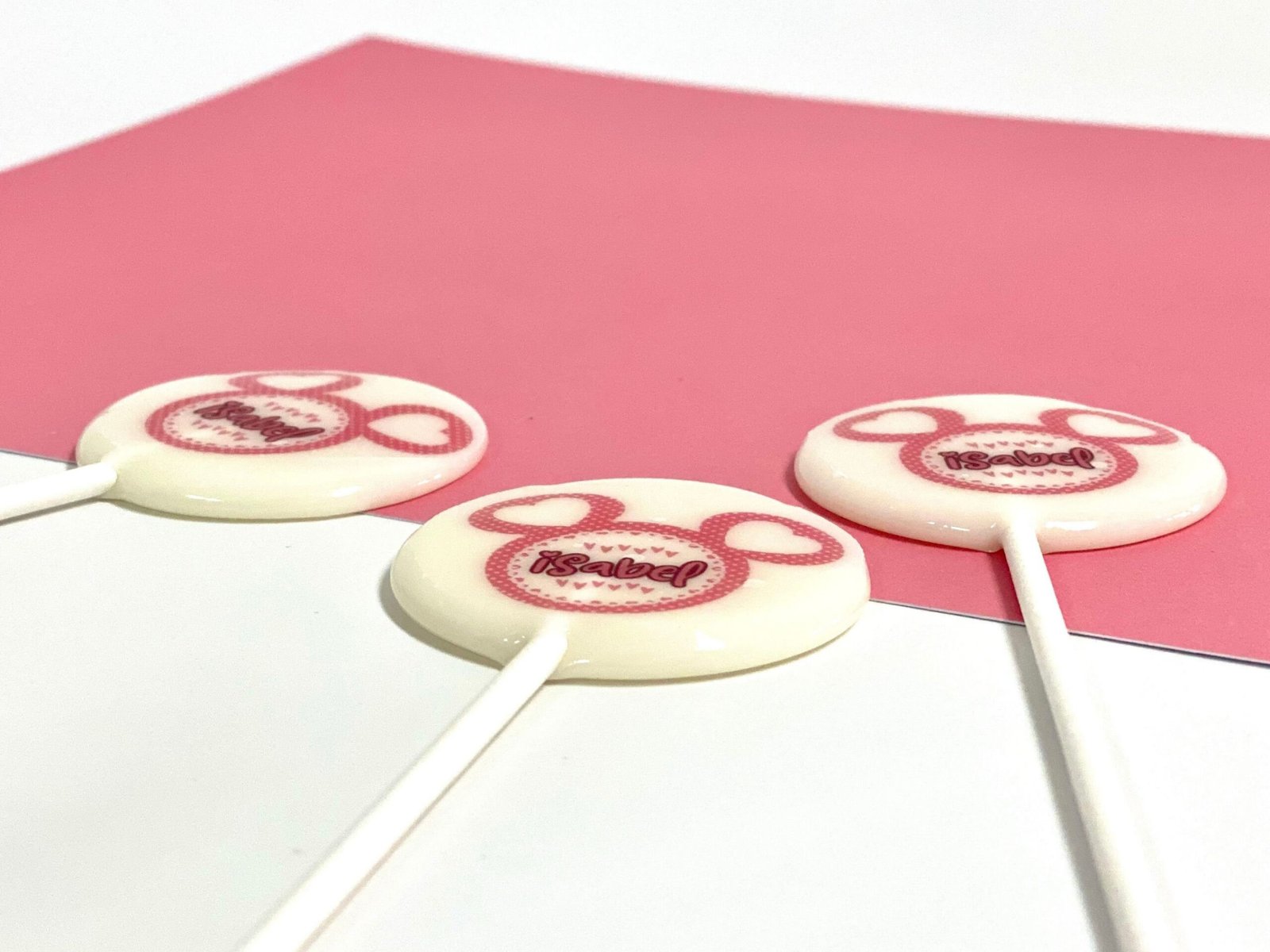 Piruletas personalizas silueta rosa Minnie - Imagen 3