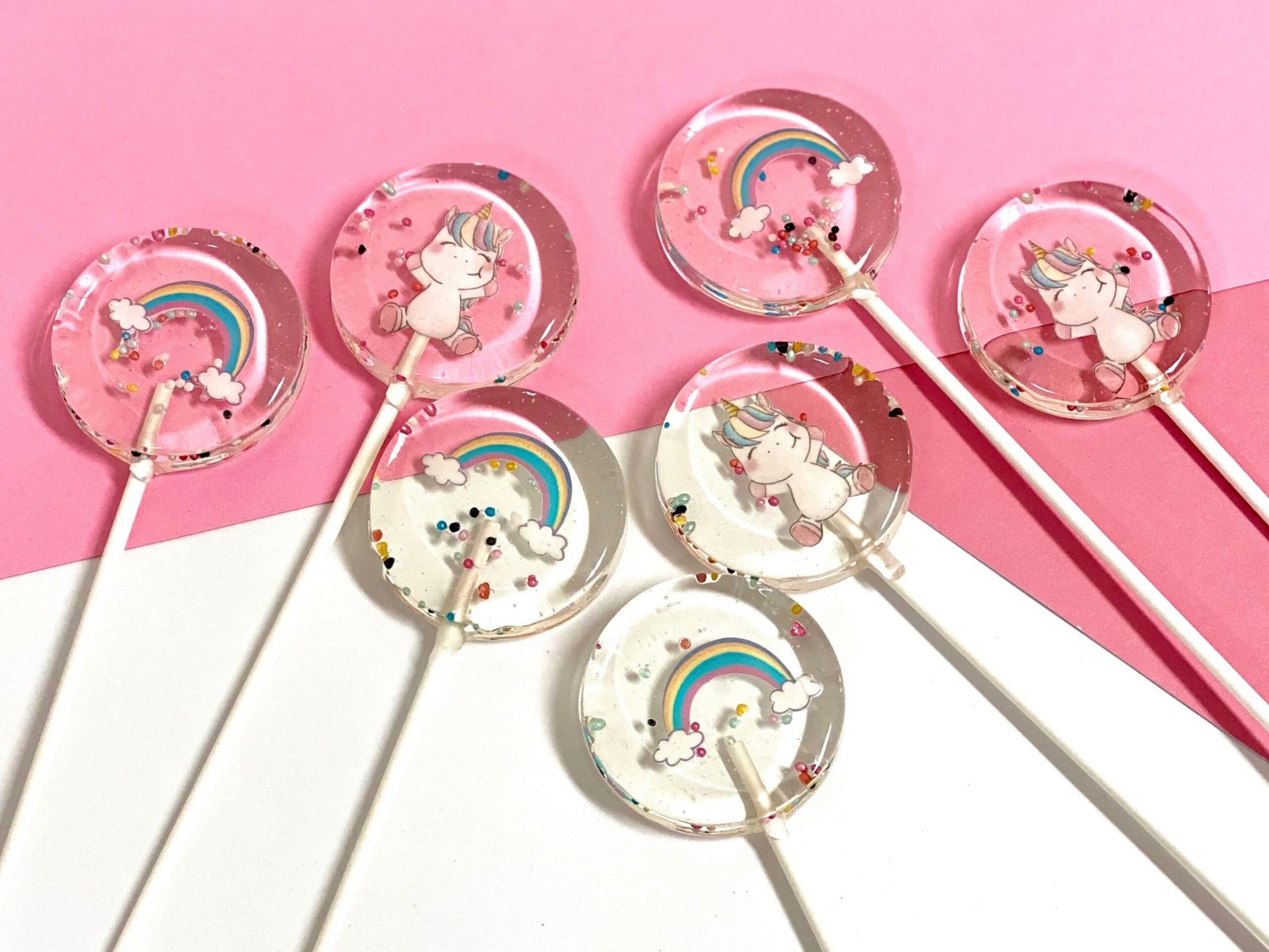 Piruletas personalizadas baby unicornio arcoiris