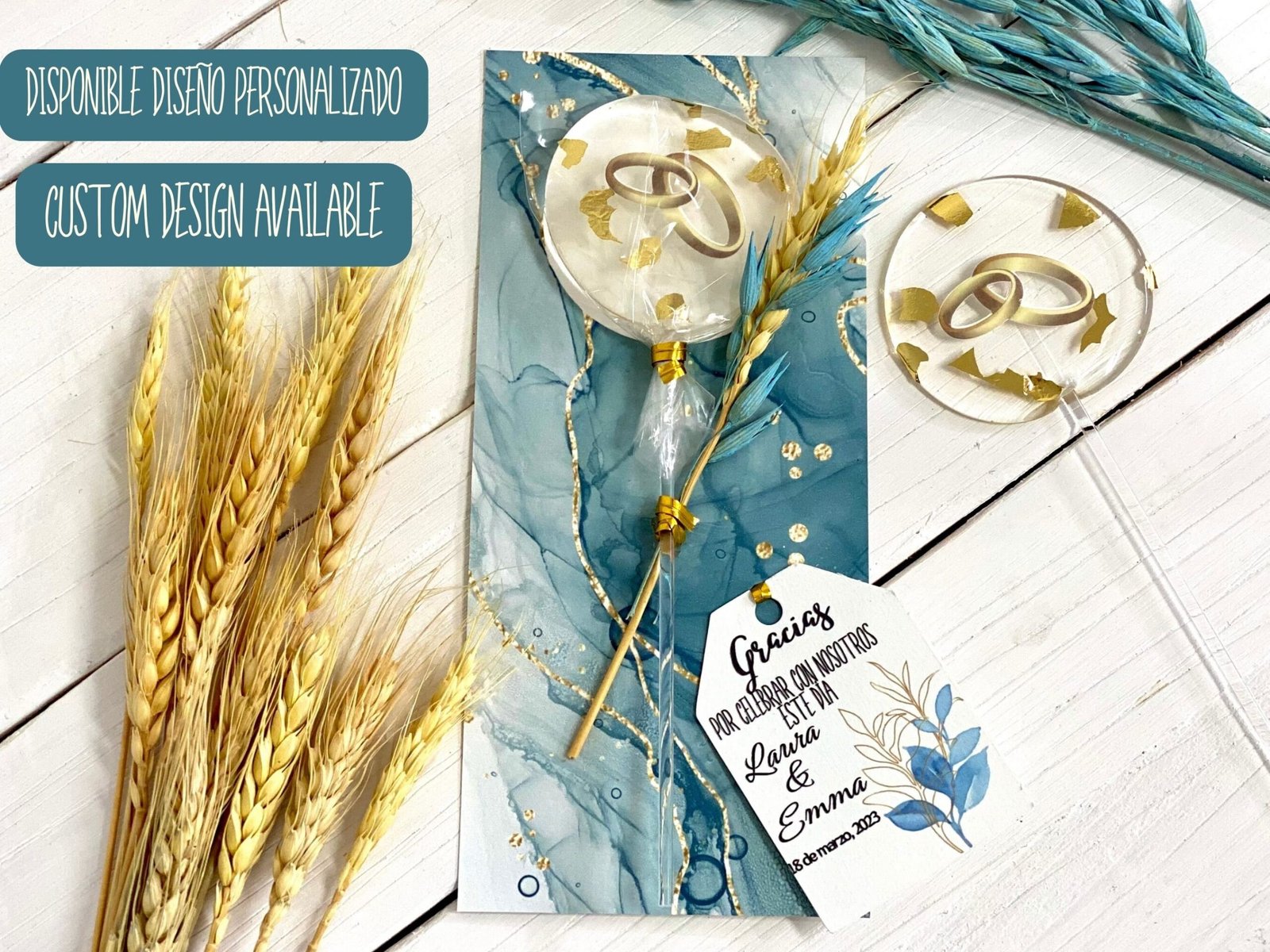 Detalles de boda con anillos de boda