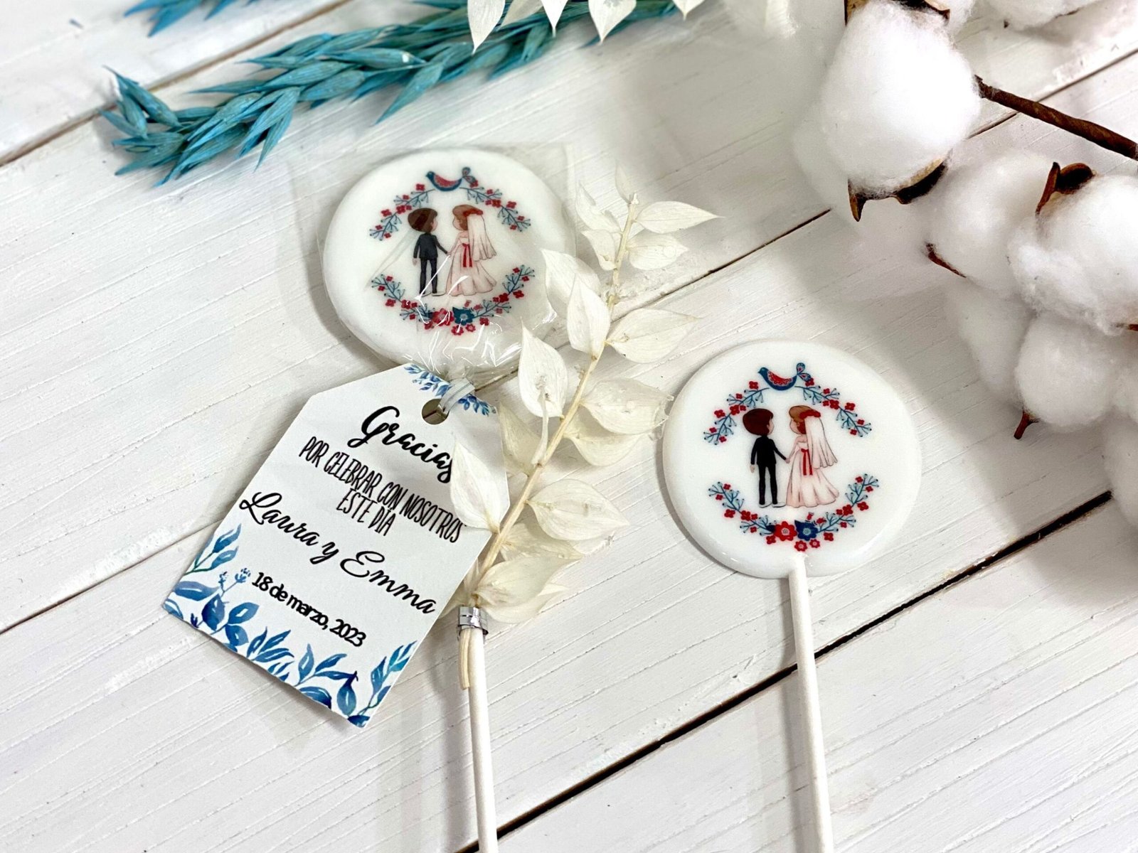 Detalles de boda con ilustración personalizada - Imagen 2