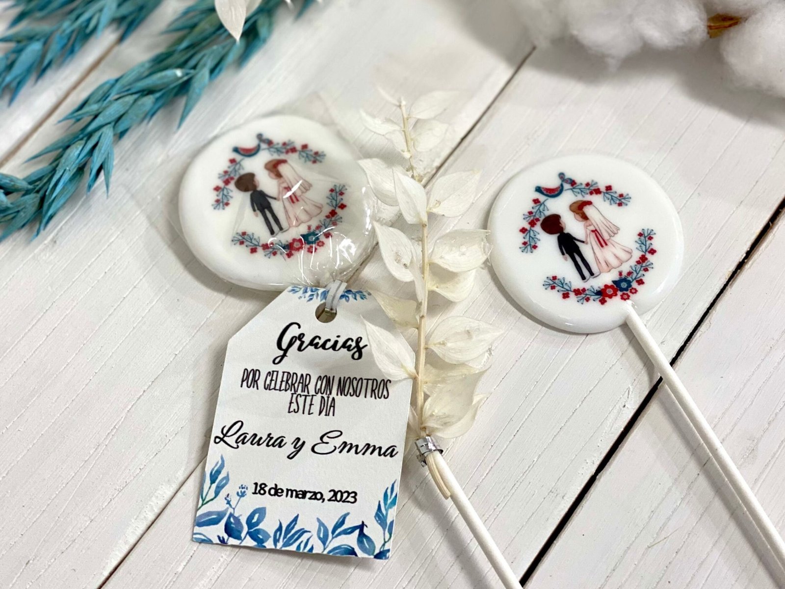 Detalles de boda con ilustración personalizada - Imagen 4