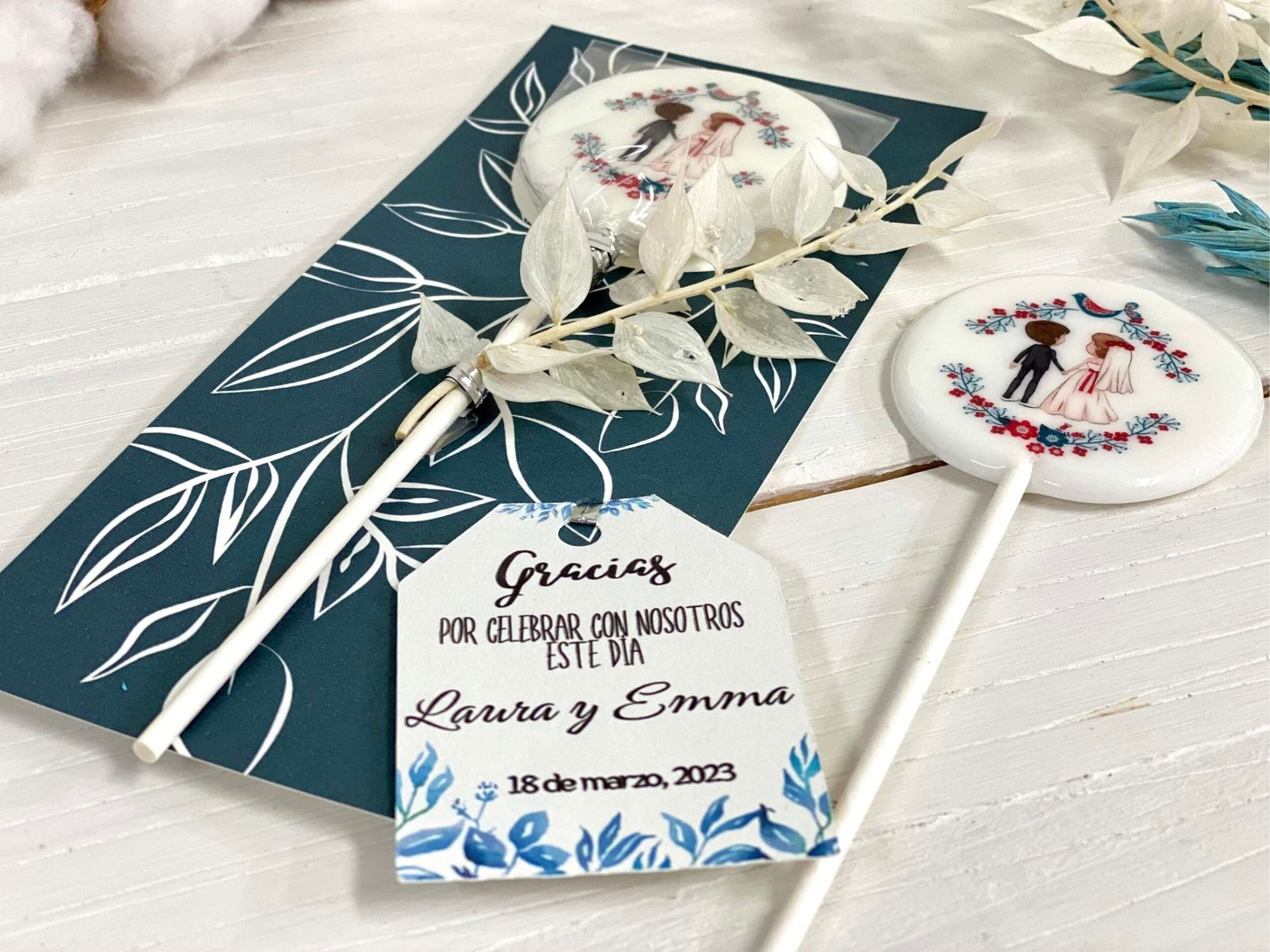 Detalles de boda con ilustración personalizada - Imagen 7