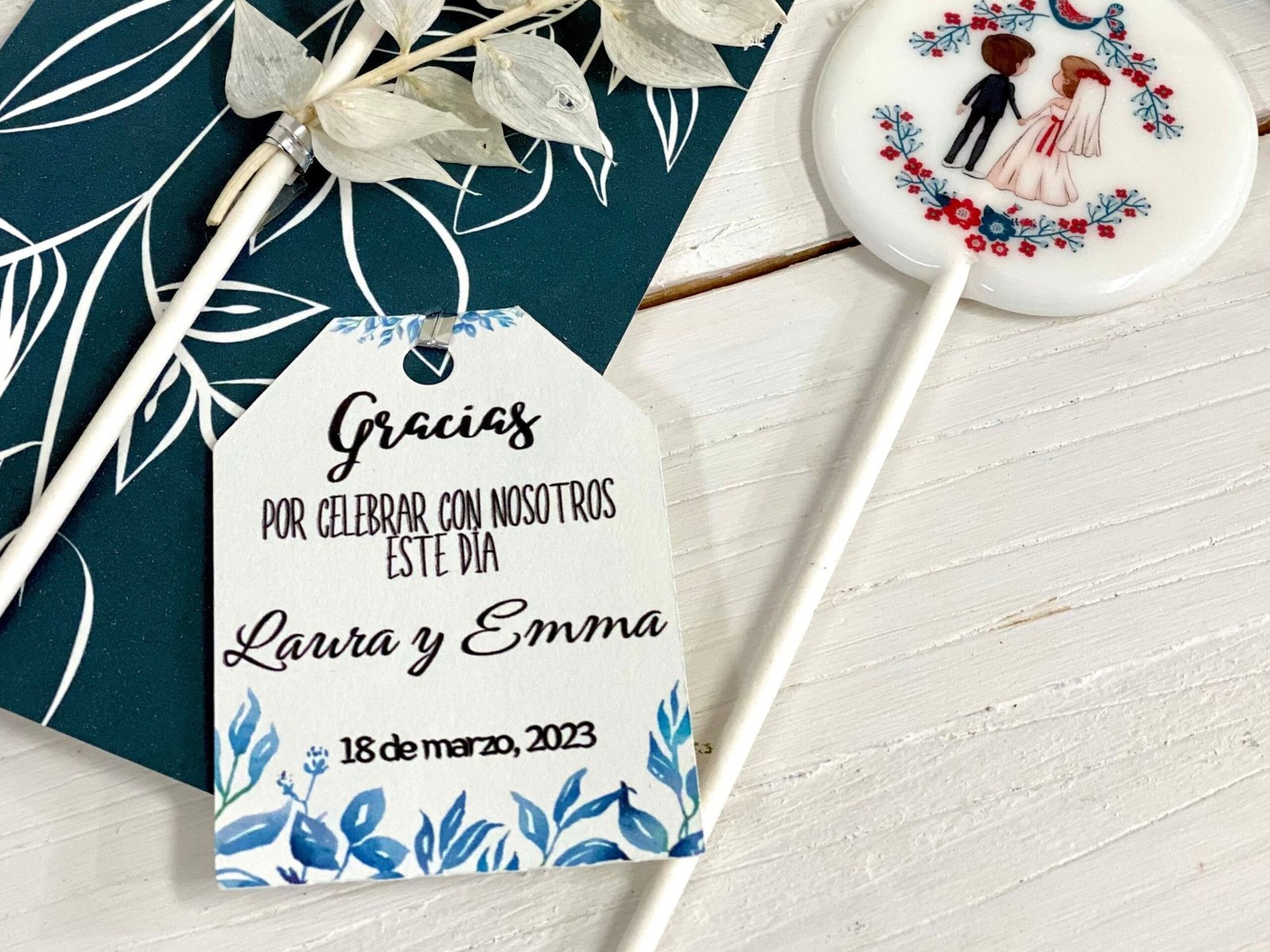 Detalles de boda con ilustración personalizada - Imagen 8