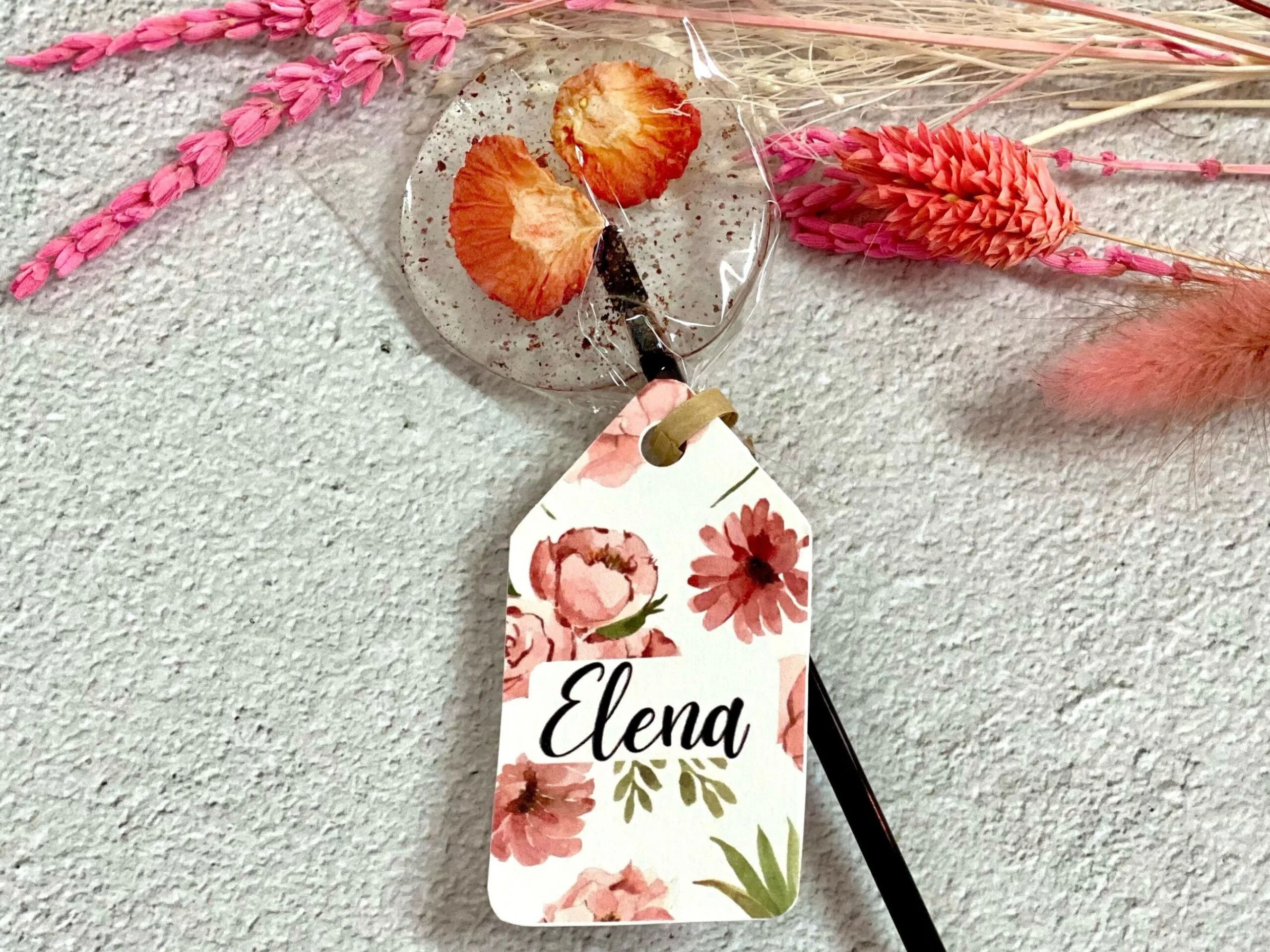 Cadeaux d'invités: sucettes cocktail à la fleur rose – Image 5