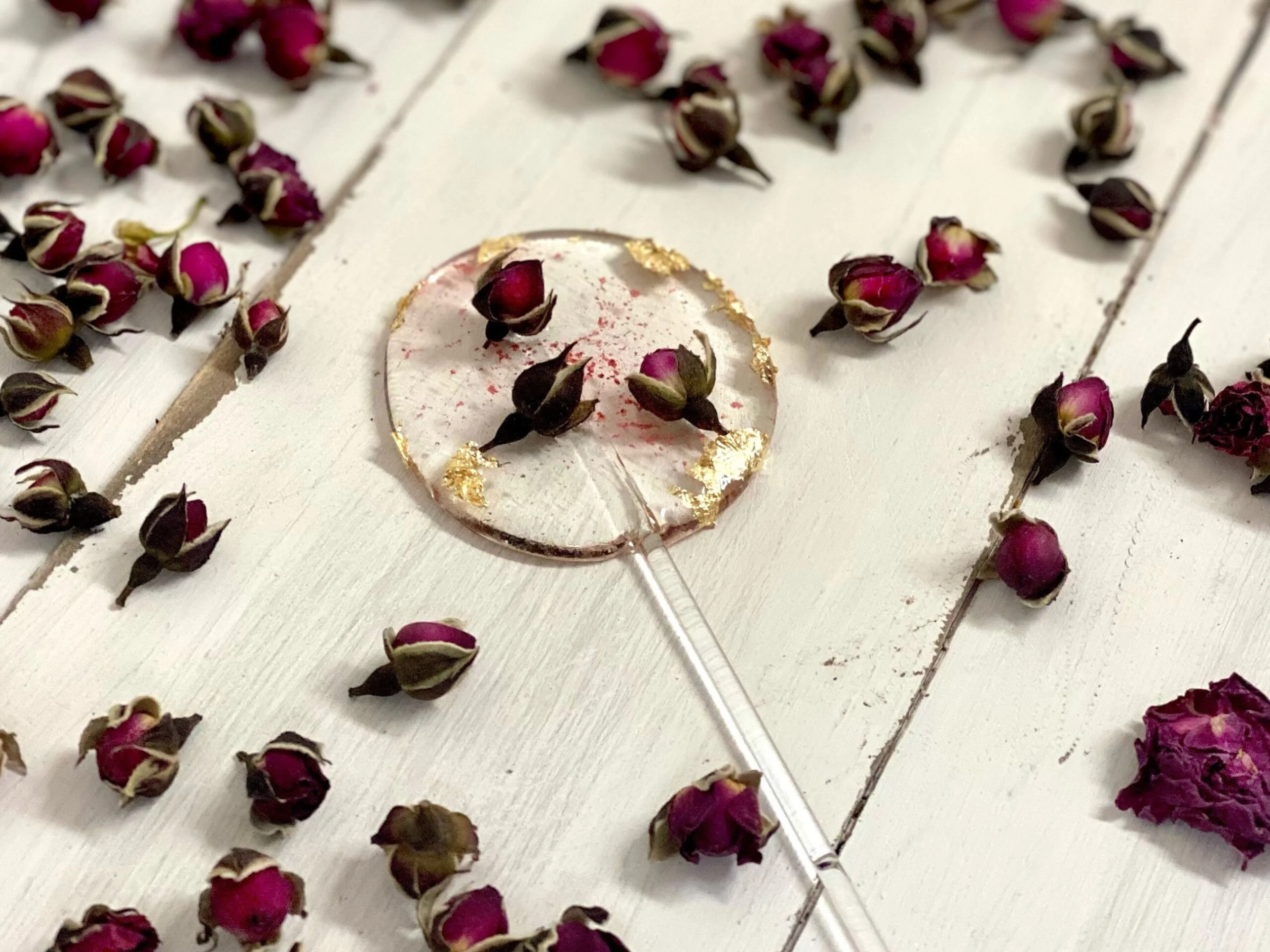 Piruletas personalizadas mini rosa roja - Imagen 3