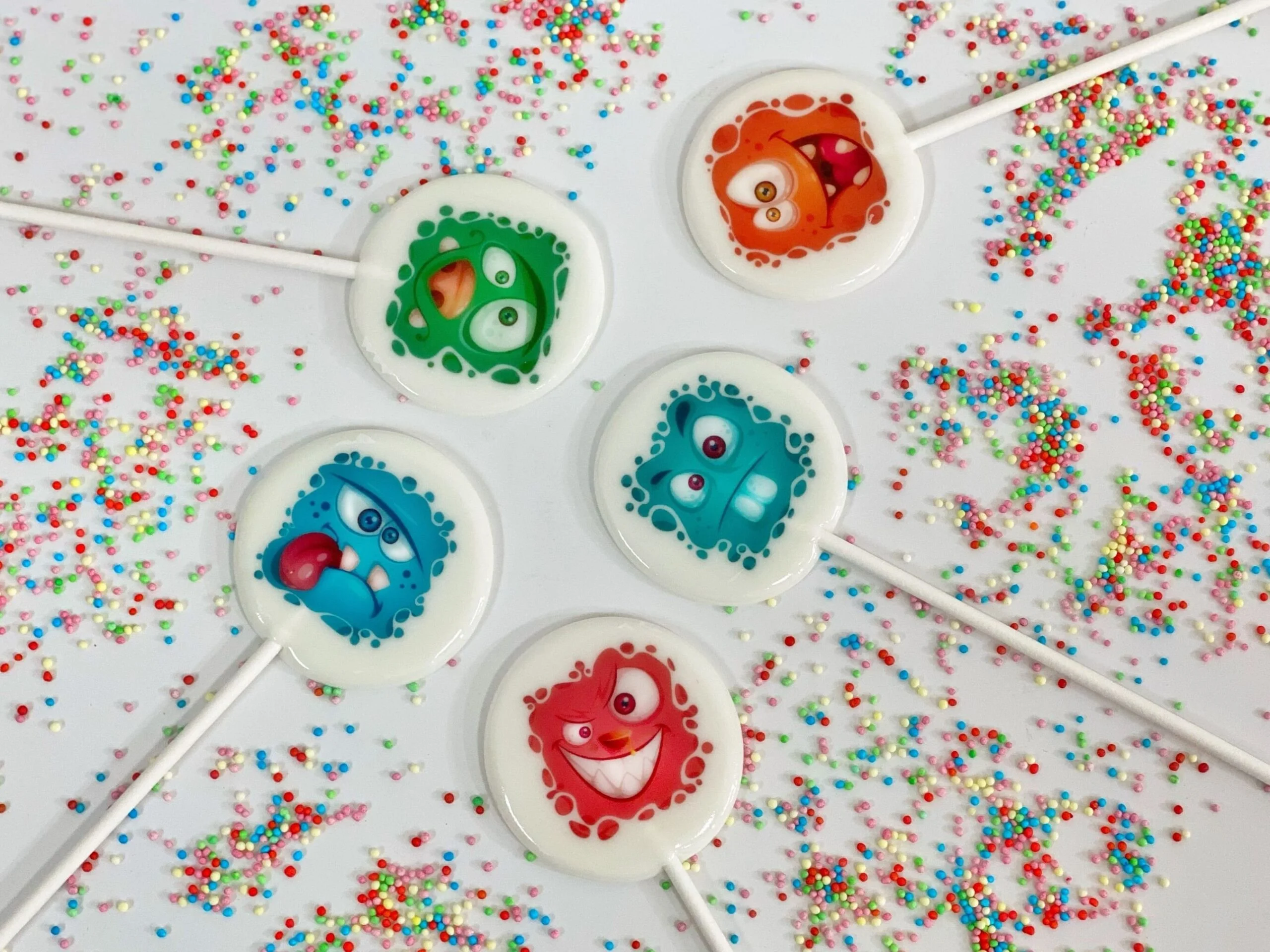 Halloween monsters personalized lollipops