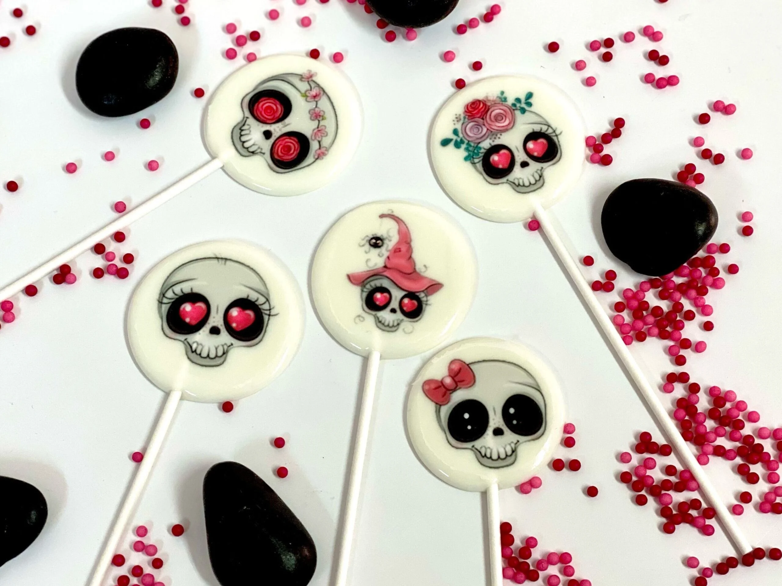 Piruletas personalizadas calaveras cukis Halloween