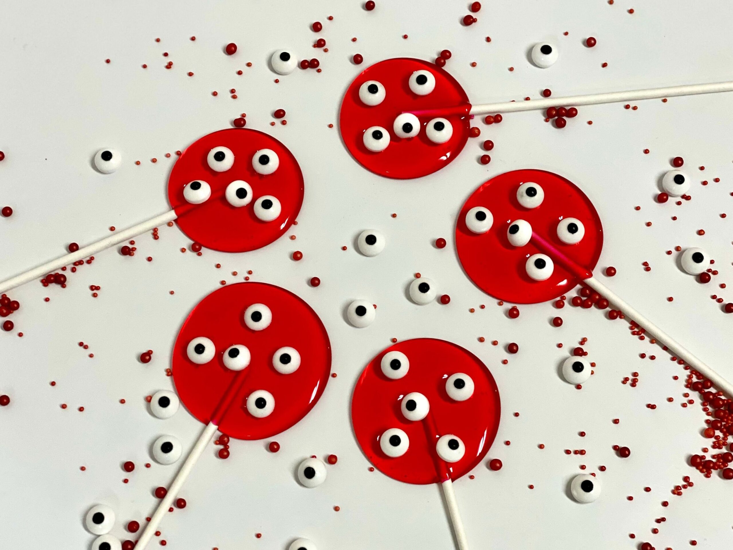 Custom lollipops with Halloween eyes