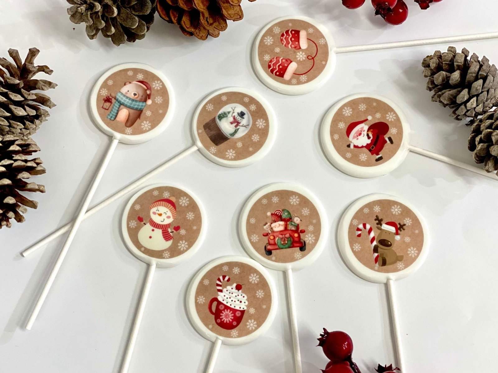 Piruletas personalizadas Navidad vintage