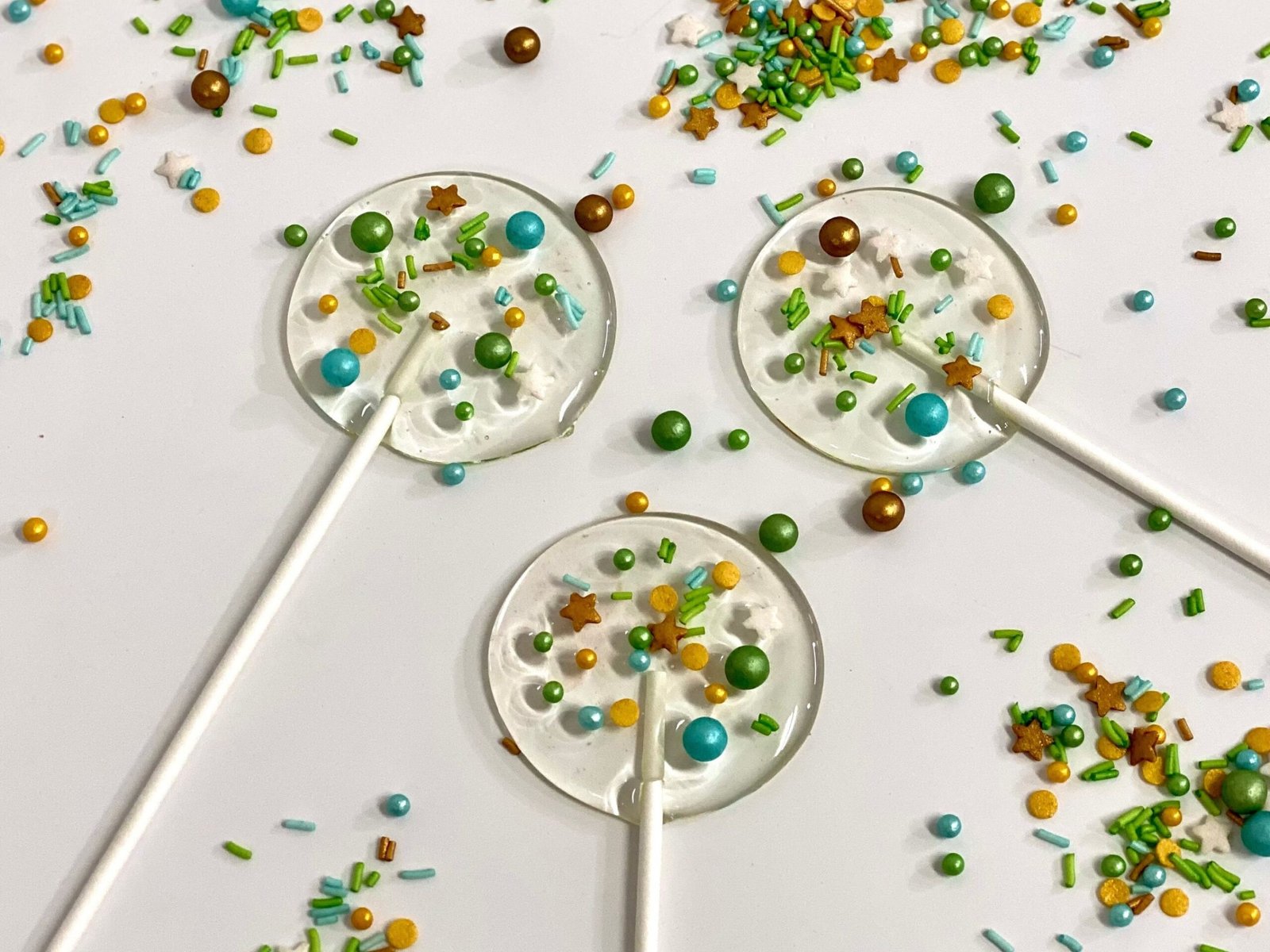 Piruletas personalizadas sprinkles navideños