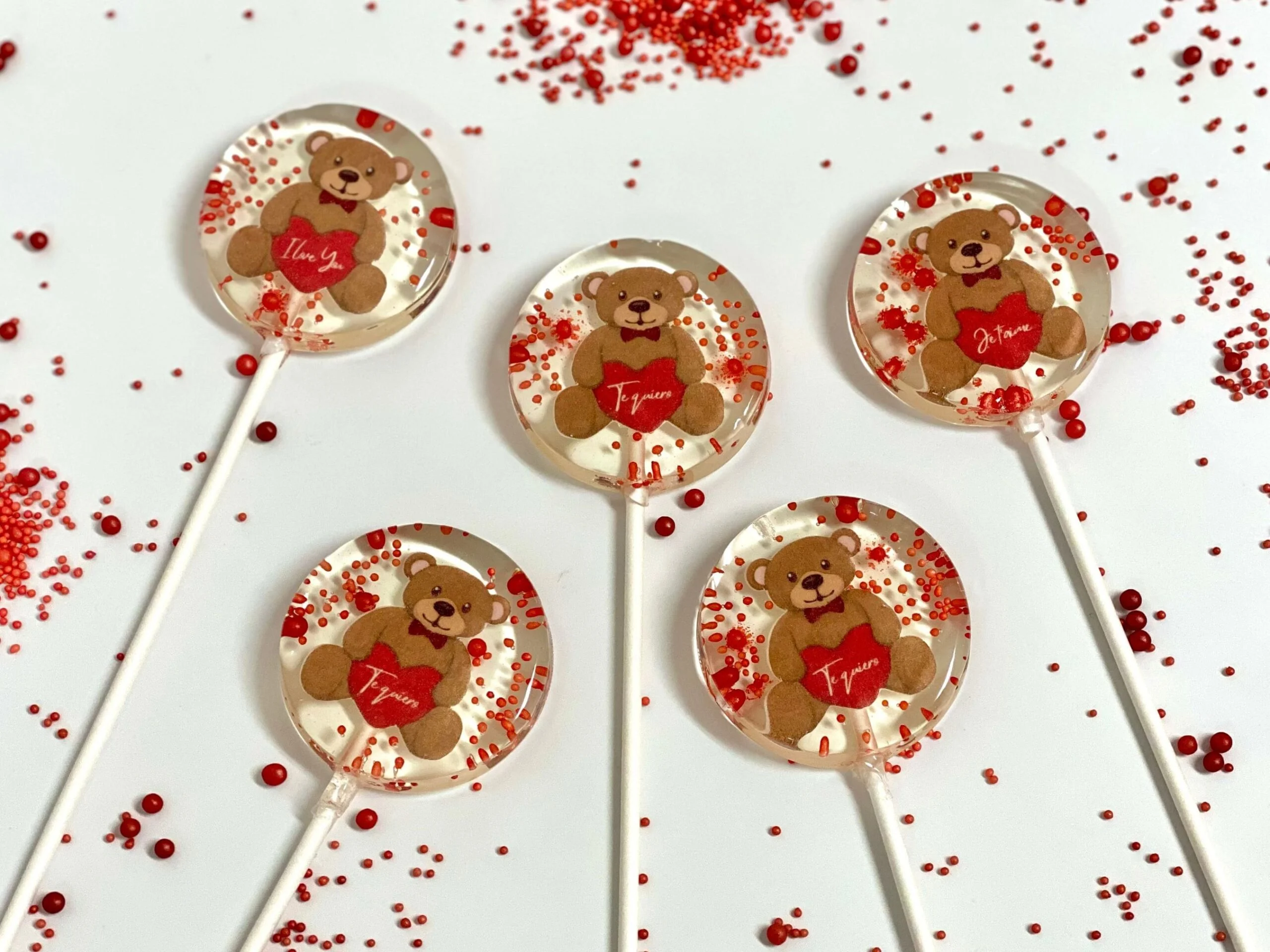 Personalized Love Teddy Bear Lollipops for Valentine’s Day
