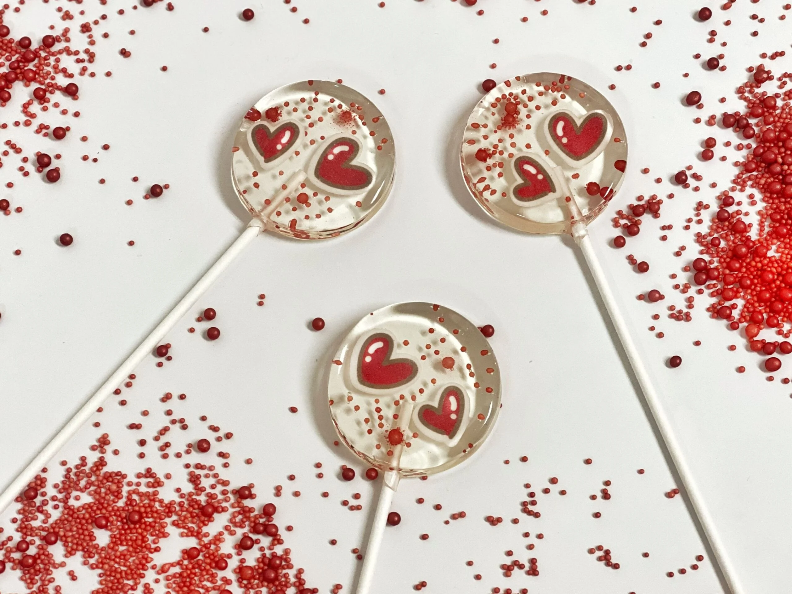 Personalized Twin Heart Lollipops for Valentine’s Day