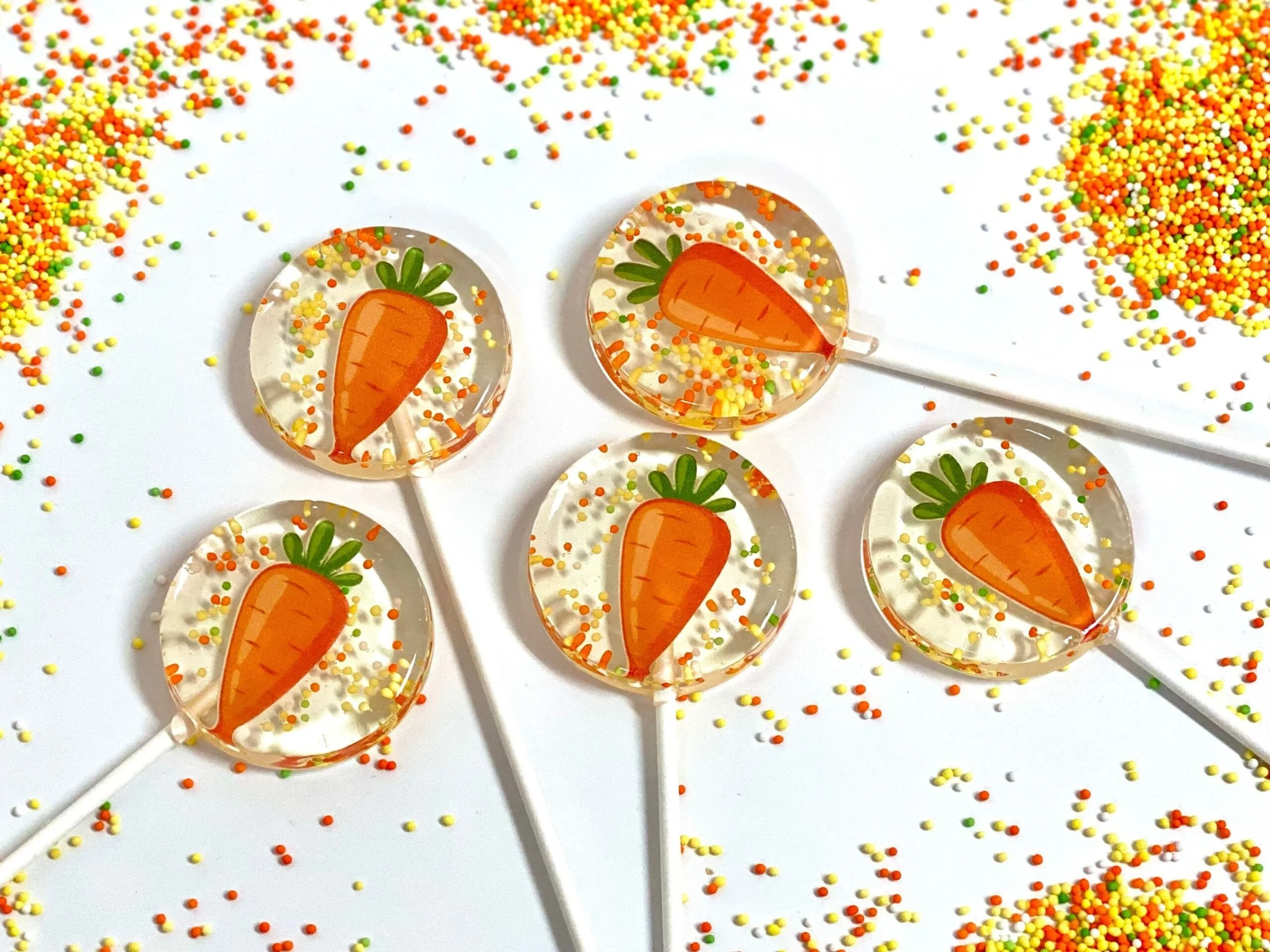 Personalized carrot lollipops