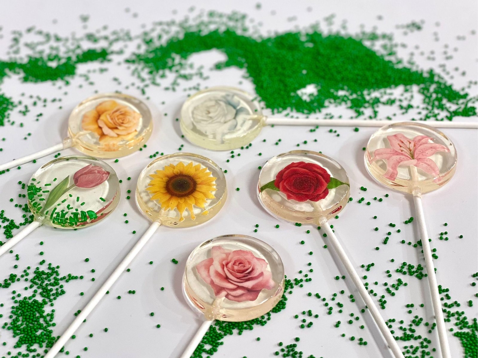 Piruletas personalizadas mix flores - Imagen 2