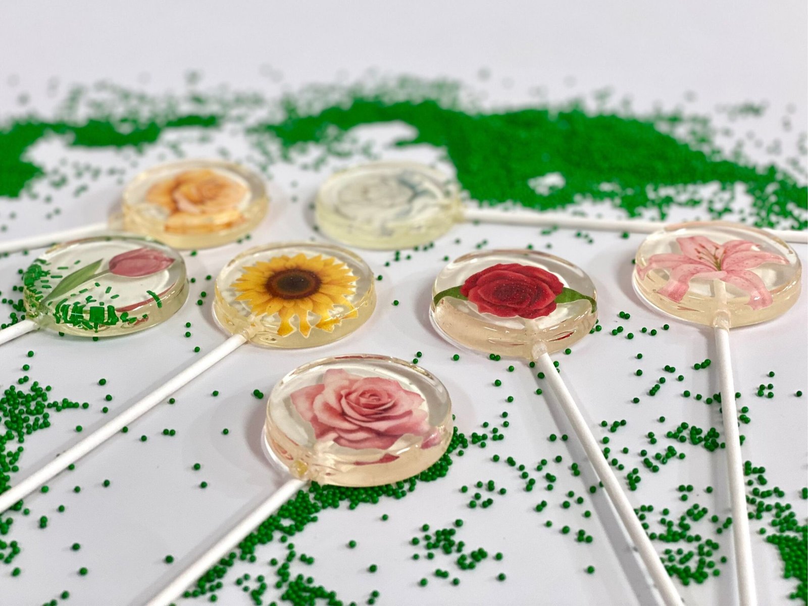 Piruletas personalizadas mix flores - Imagen 3