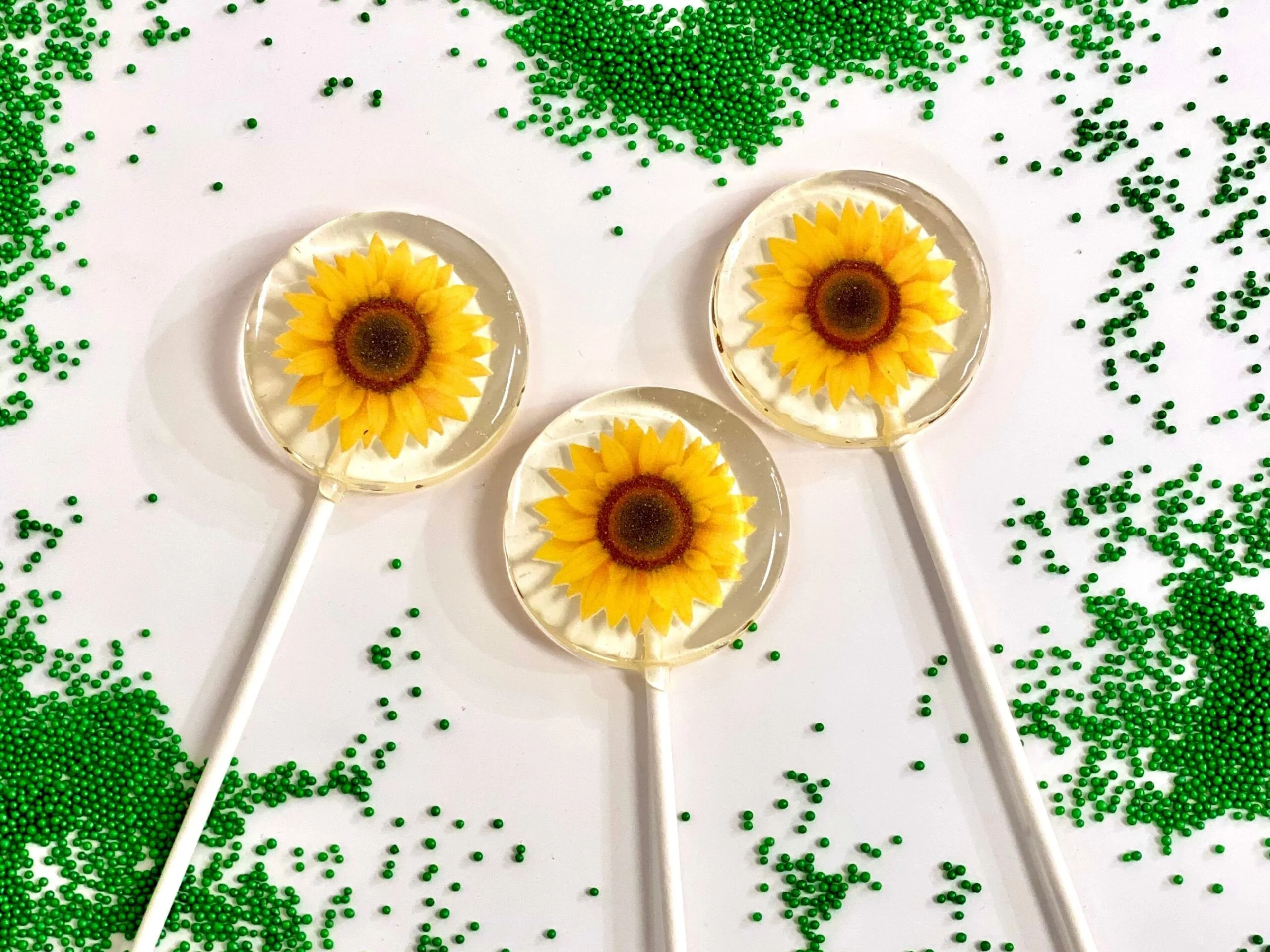 Piruletas personalizadas flor girasol