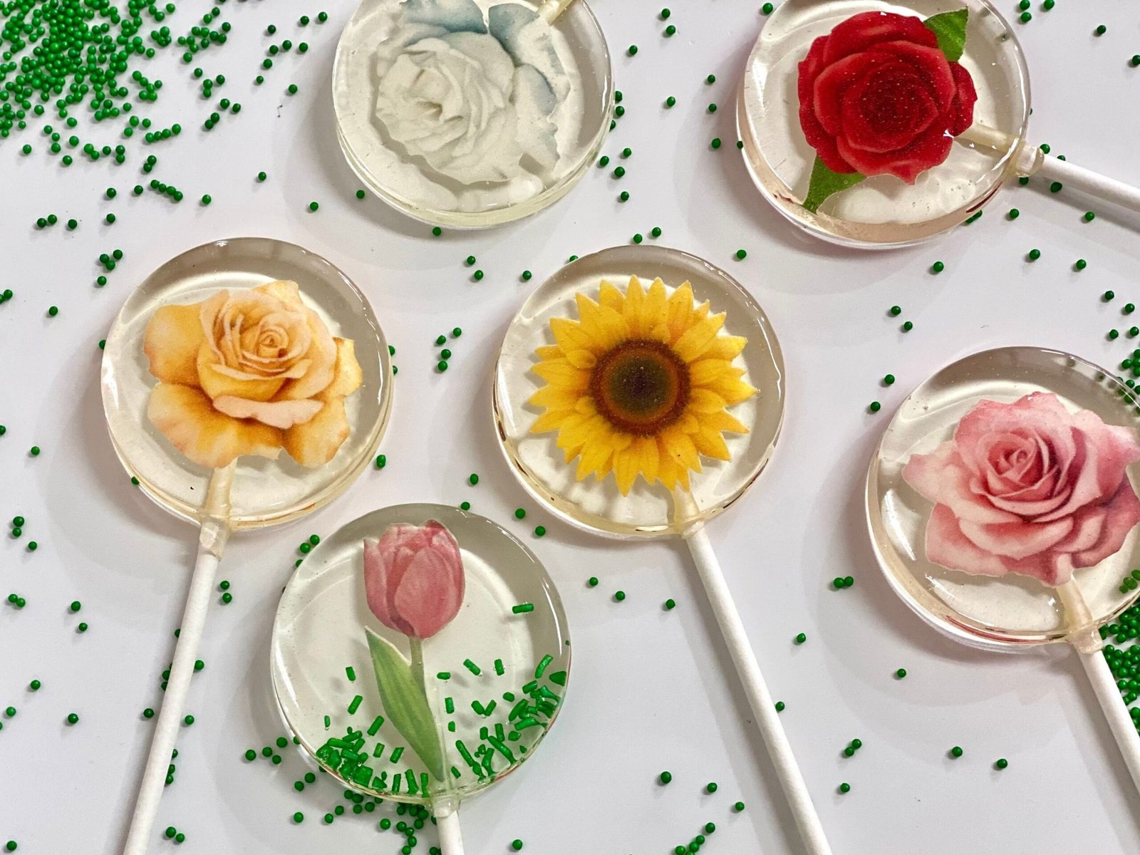Piruletas personalizadas mix flores - Imagen 5