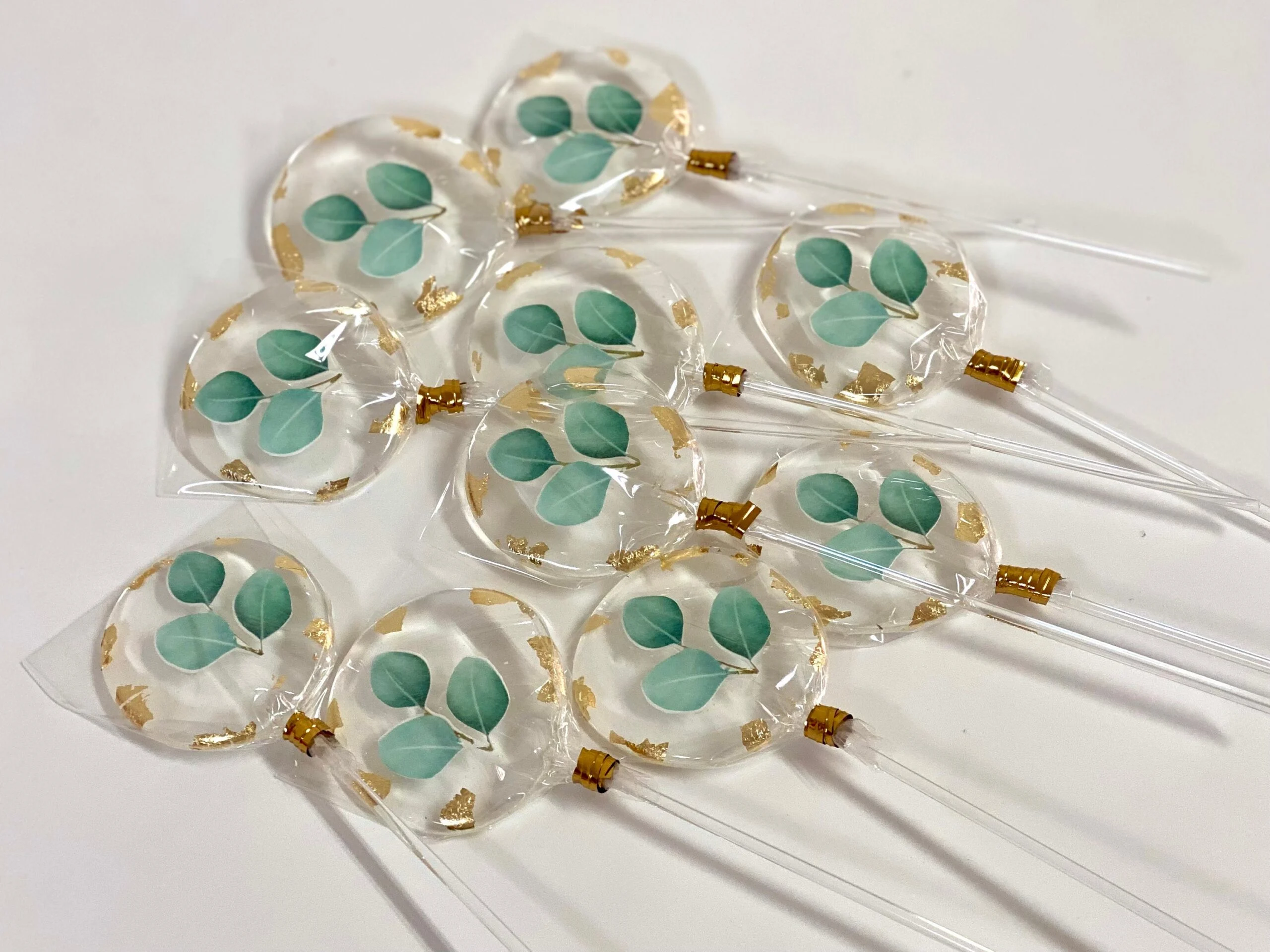 Piruletas personalizadas flor de ecucalipto - Imagen 4
