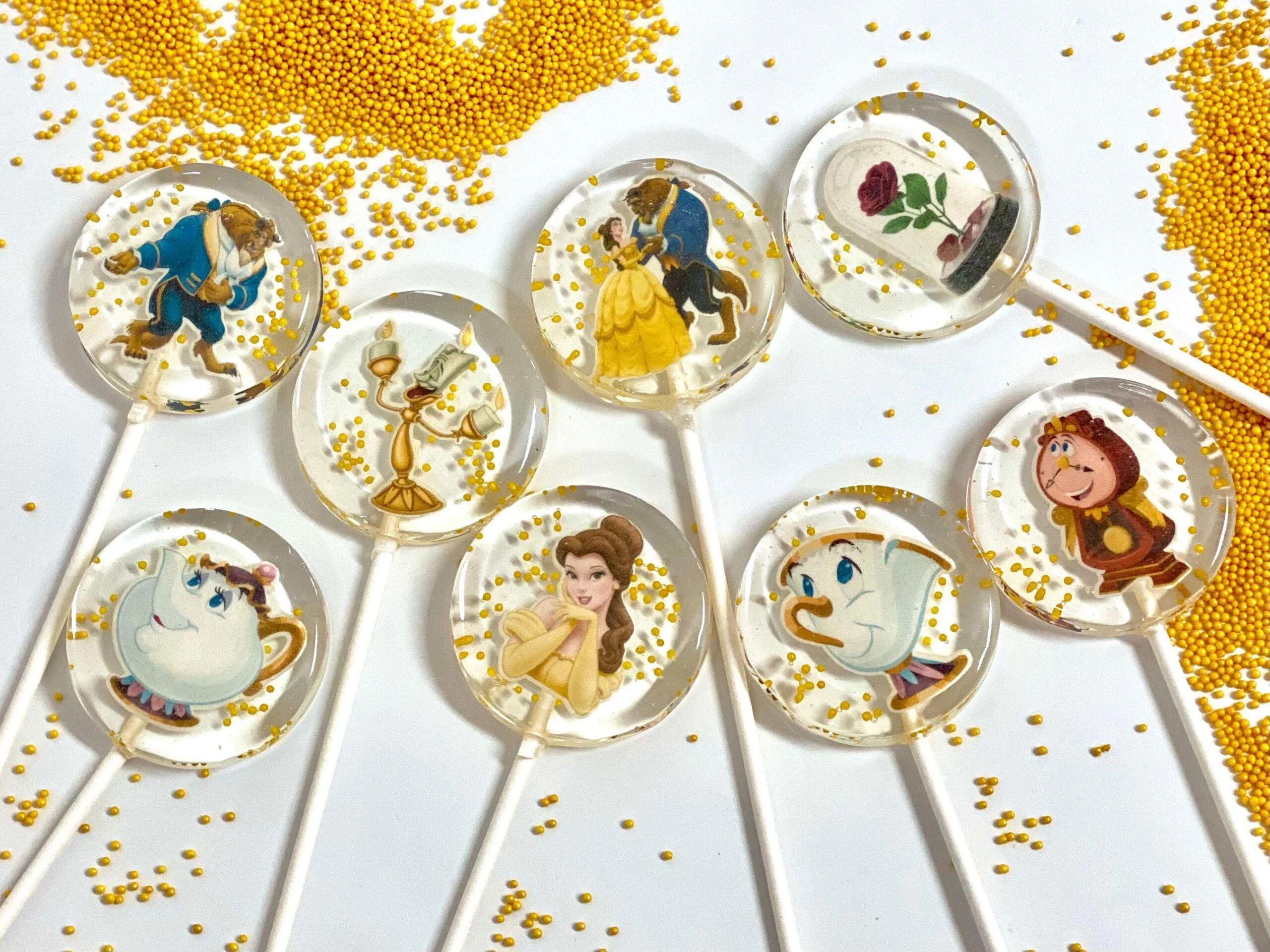 Personalized Beauty and the Beast lollipops