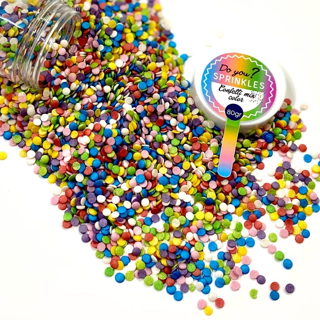 Zuckerkonfetti in verschiedenen Farben