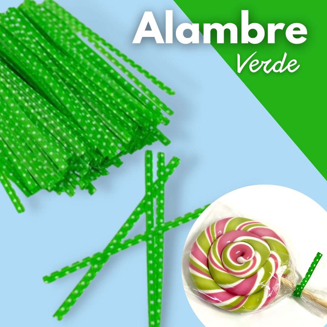 Green wires with a polka dot pattern