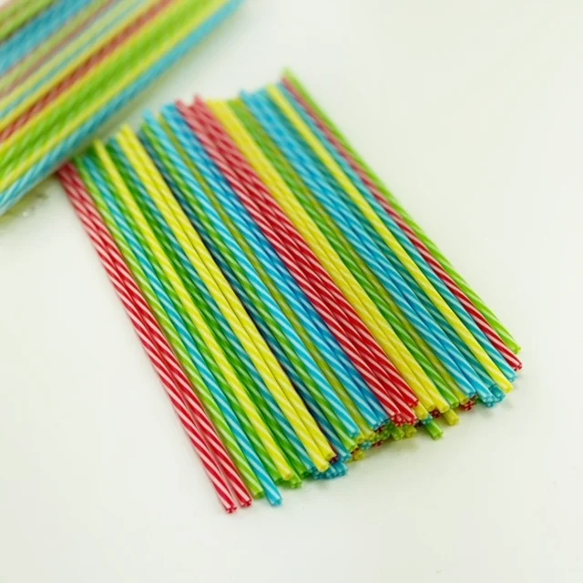 Multicolored striped polypropylene lollipop sticks
