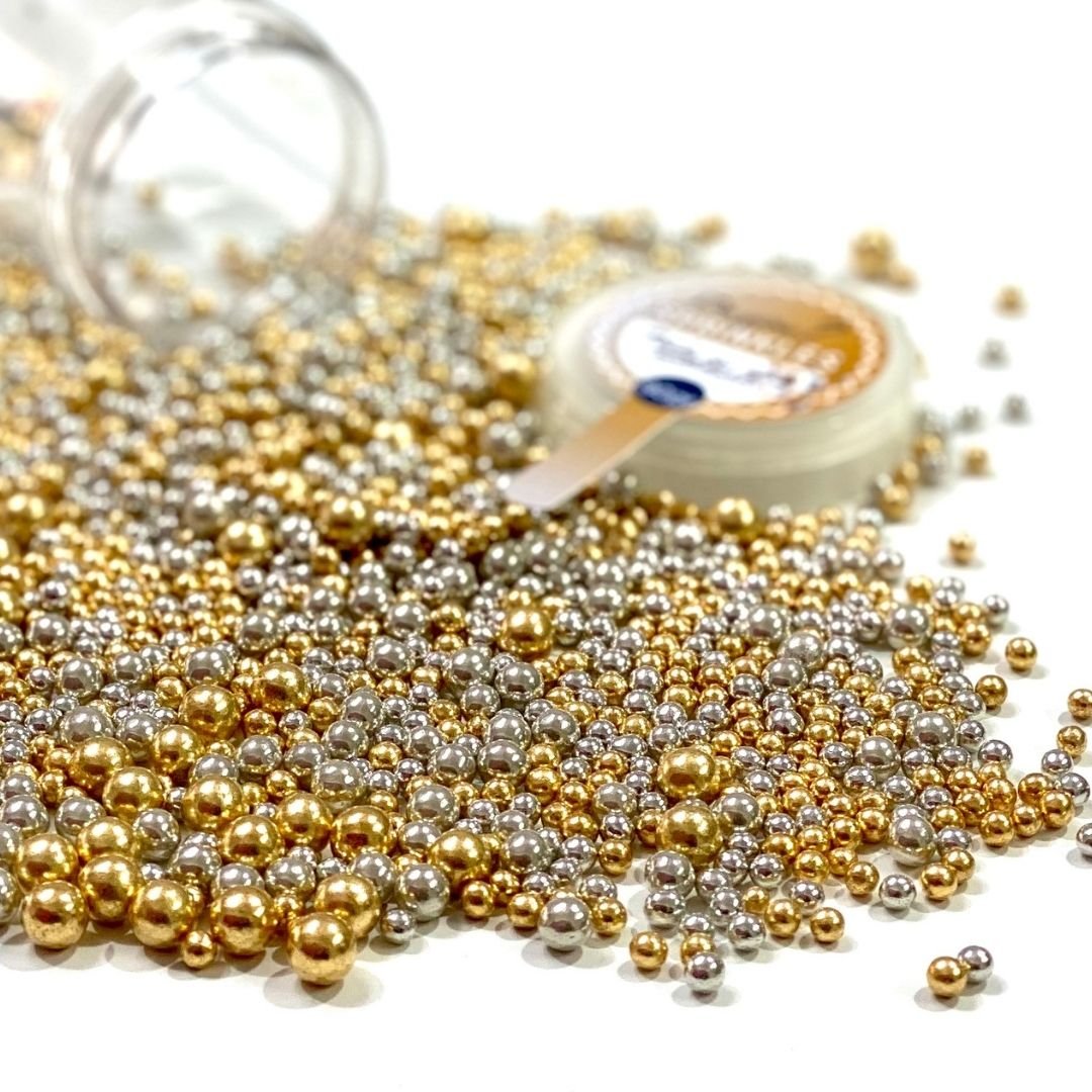 Perle Gold Silber metallisiert Mix – Bild 2