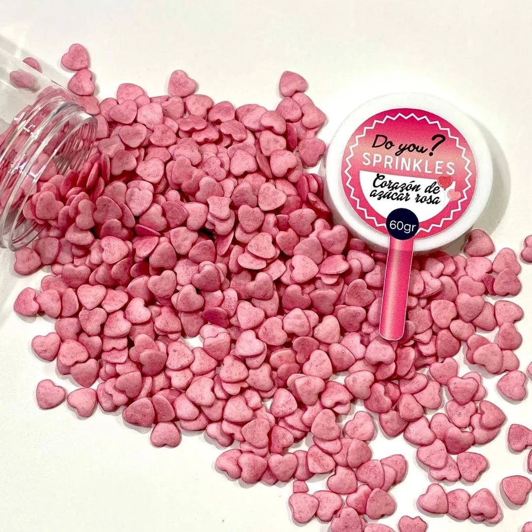 Corazones de azúcar rosas