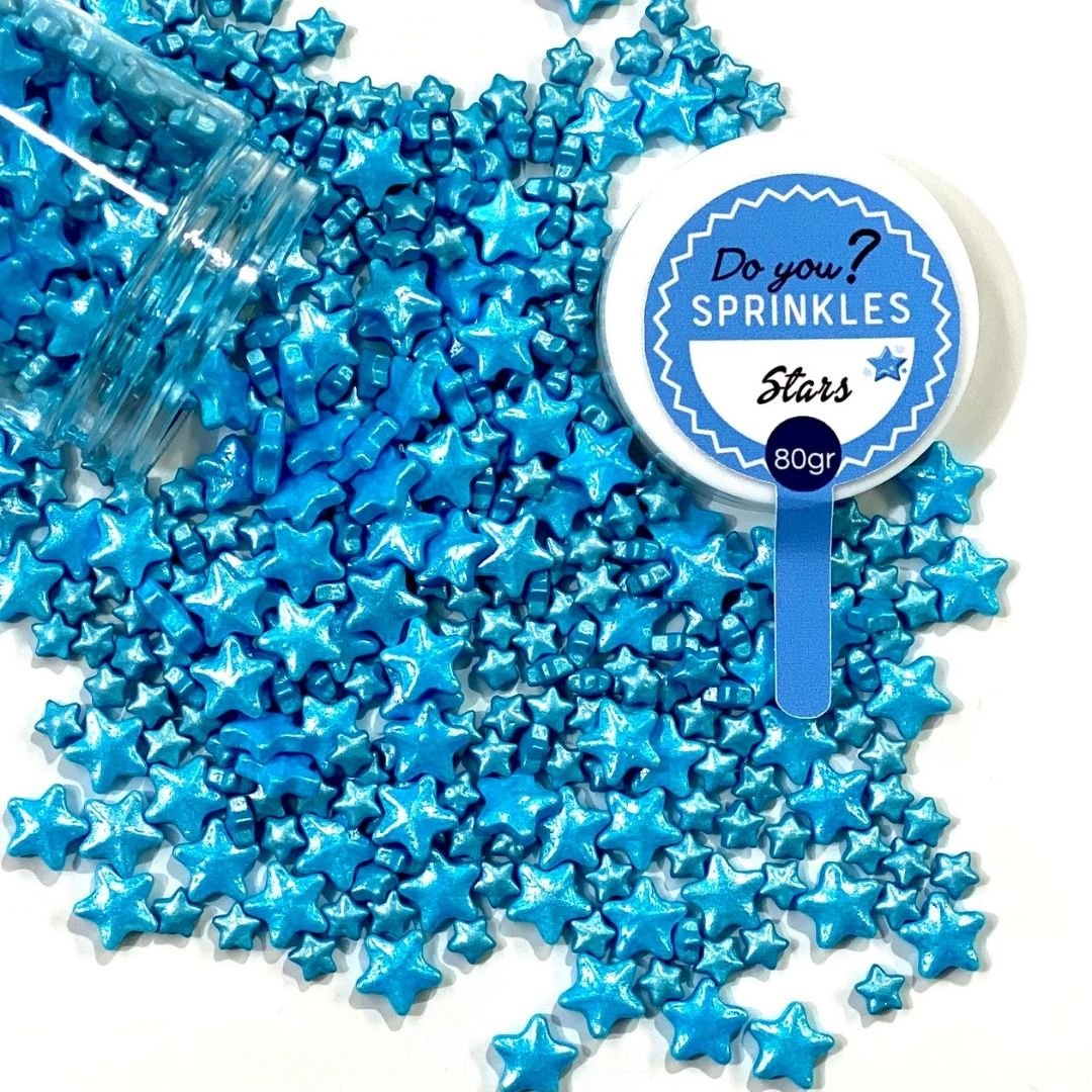 Metallisch blaue Zuckersterne