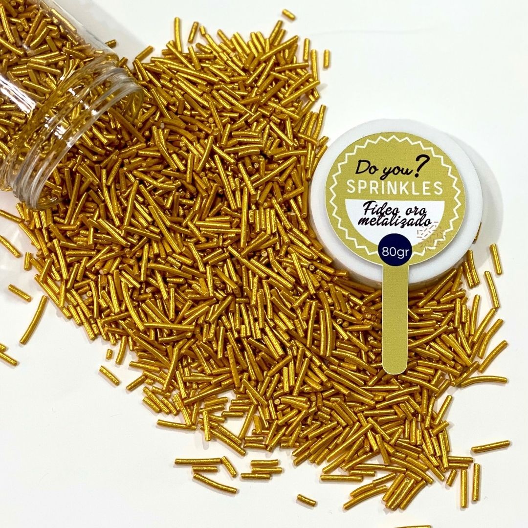 XL metallisch-goldene Zuckernudeln