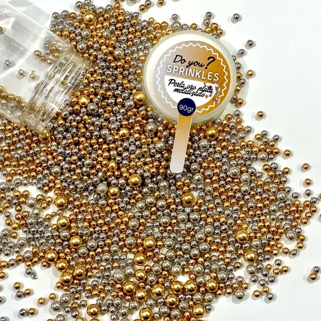 Perle Gold Silber metallisiert Mix