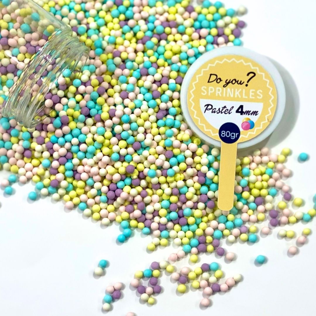 Pastellfarbene Zuckerperlen, 4 mm