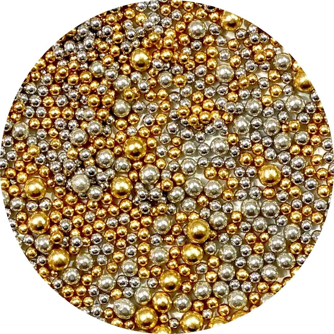 Perle Gold Silber metallisiert Mix – Bild 3