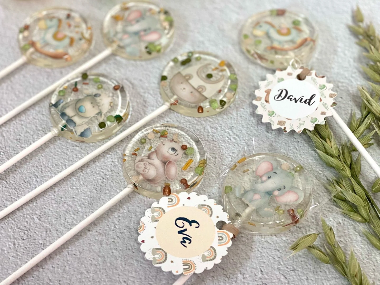 Piruletas personalizadas baby shower mix vintage - Imagen 4
