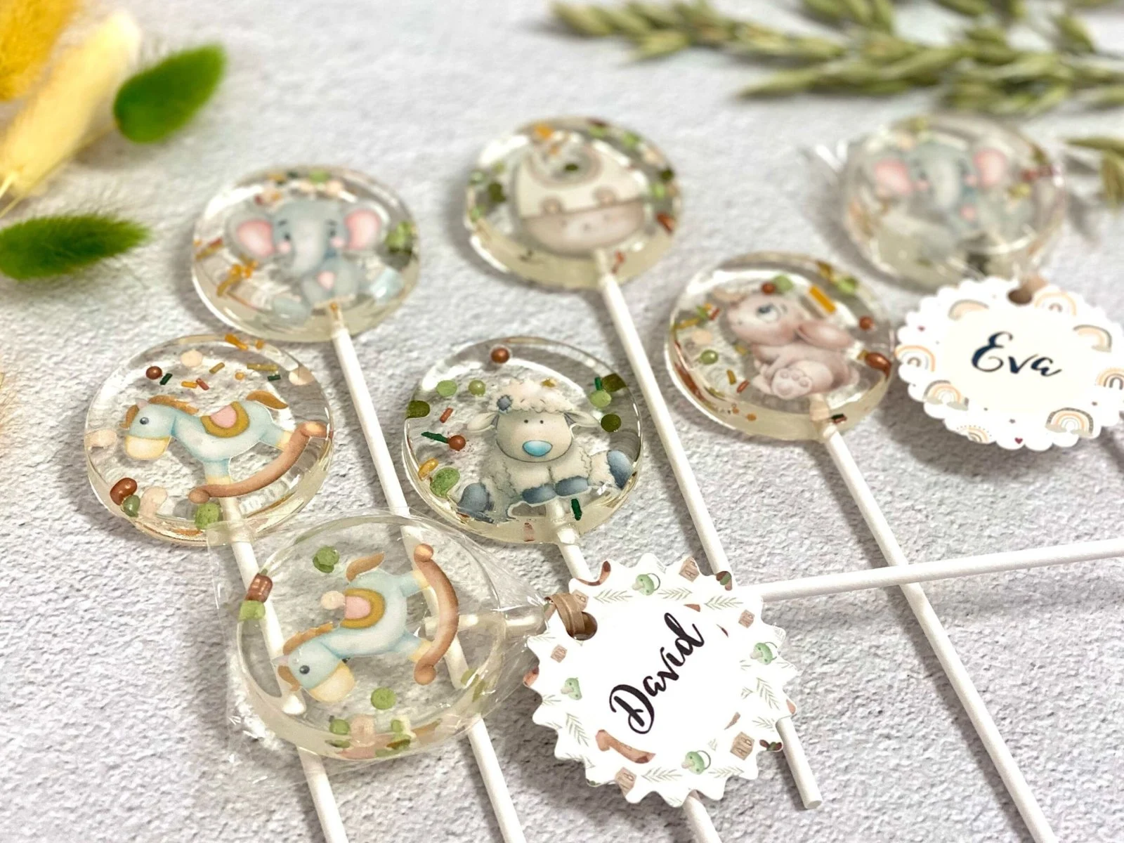 Piruletas personalizadas baby shower mix vintage - Imagen 2