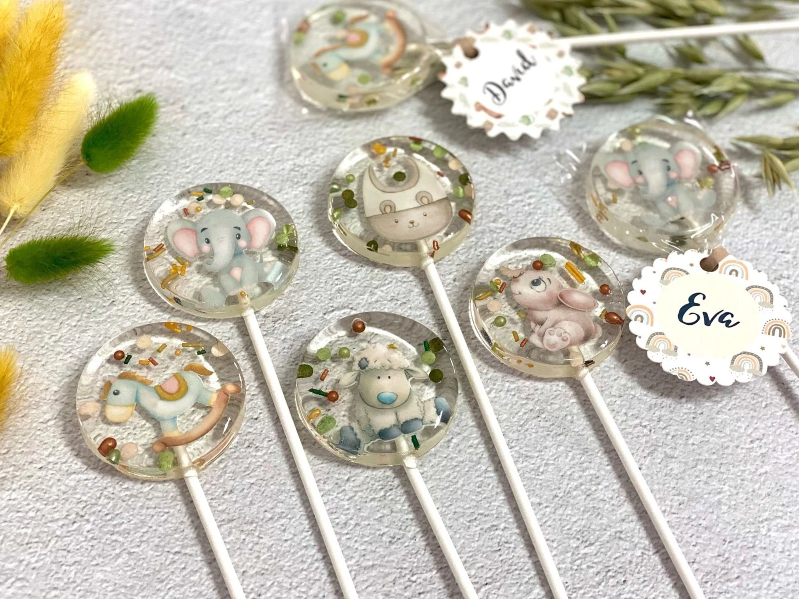 Piruletas personalizadas baby shower mix vintage - Imagen 3