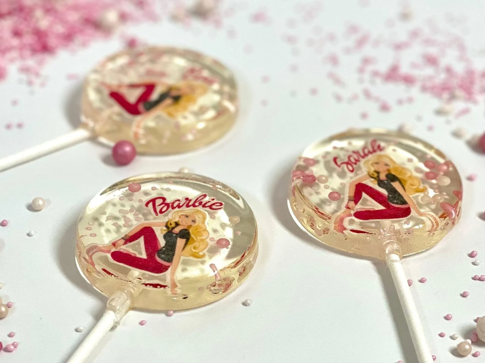 Piruletas personalizadas con nombre Barbie - Imagen 3