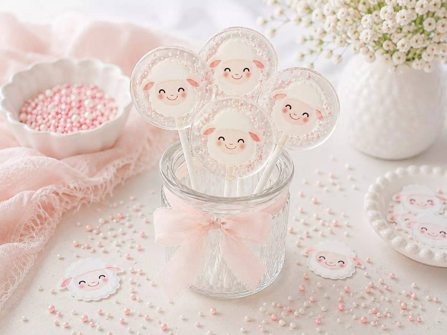 Personalisierte Babyschaf-Lutscher