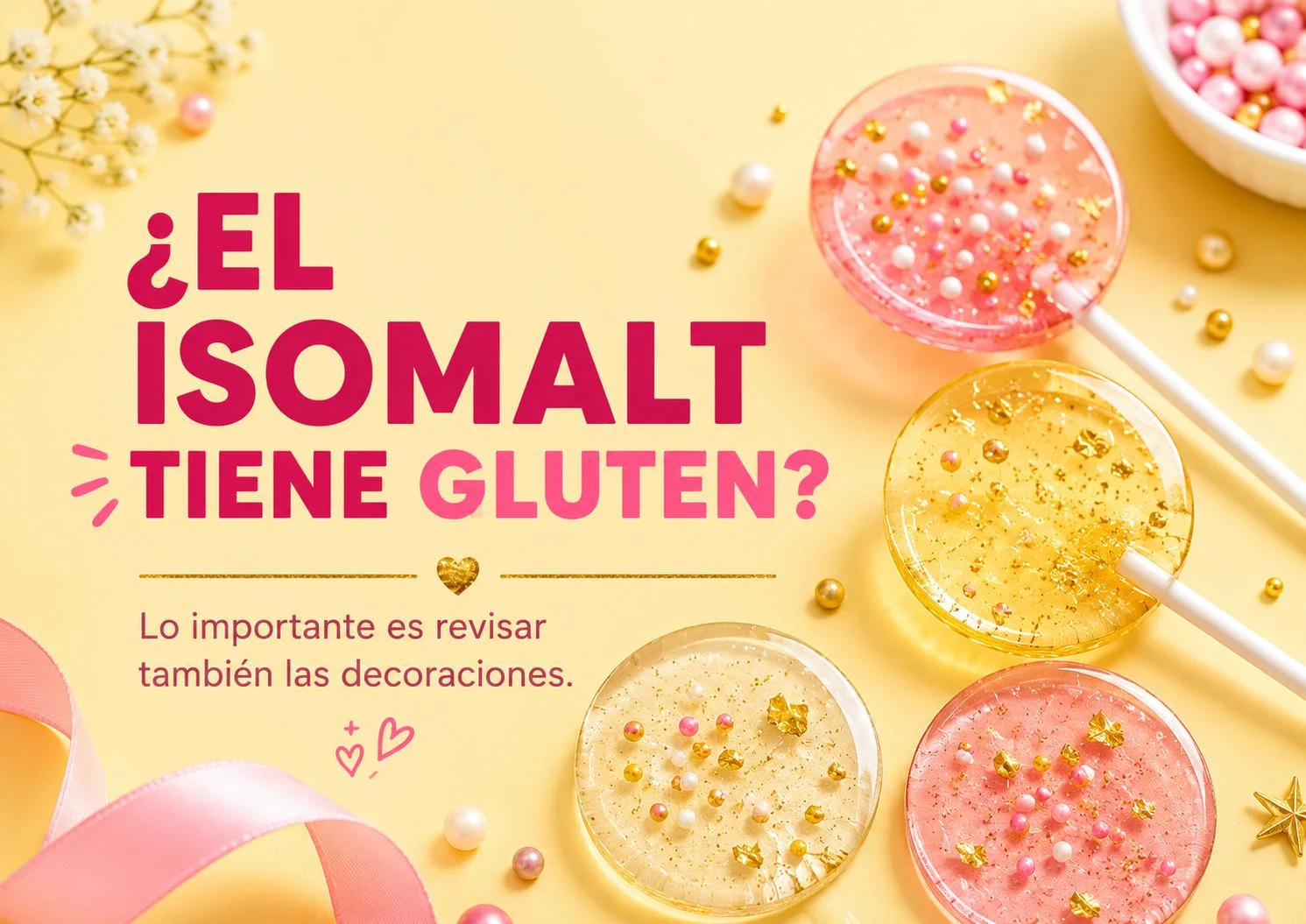 ¿El isomalt tiene gluten? Todo lo que debes saber antes de pedir piruletas personalizadas