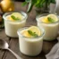 Panna cotta de limón sin azúcar con isomalt en tarritos de cristal