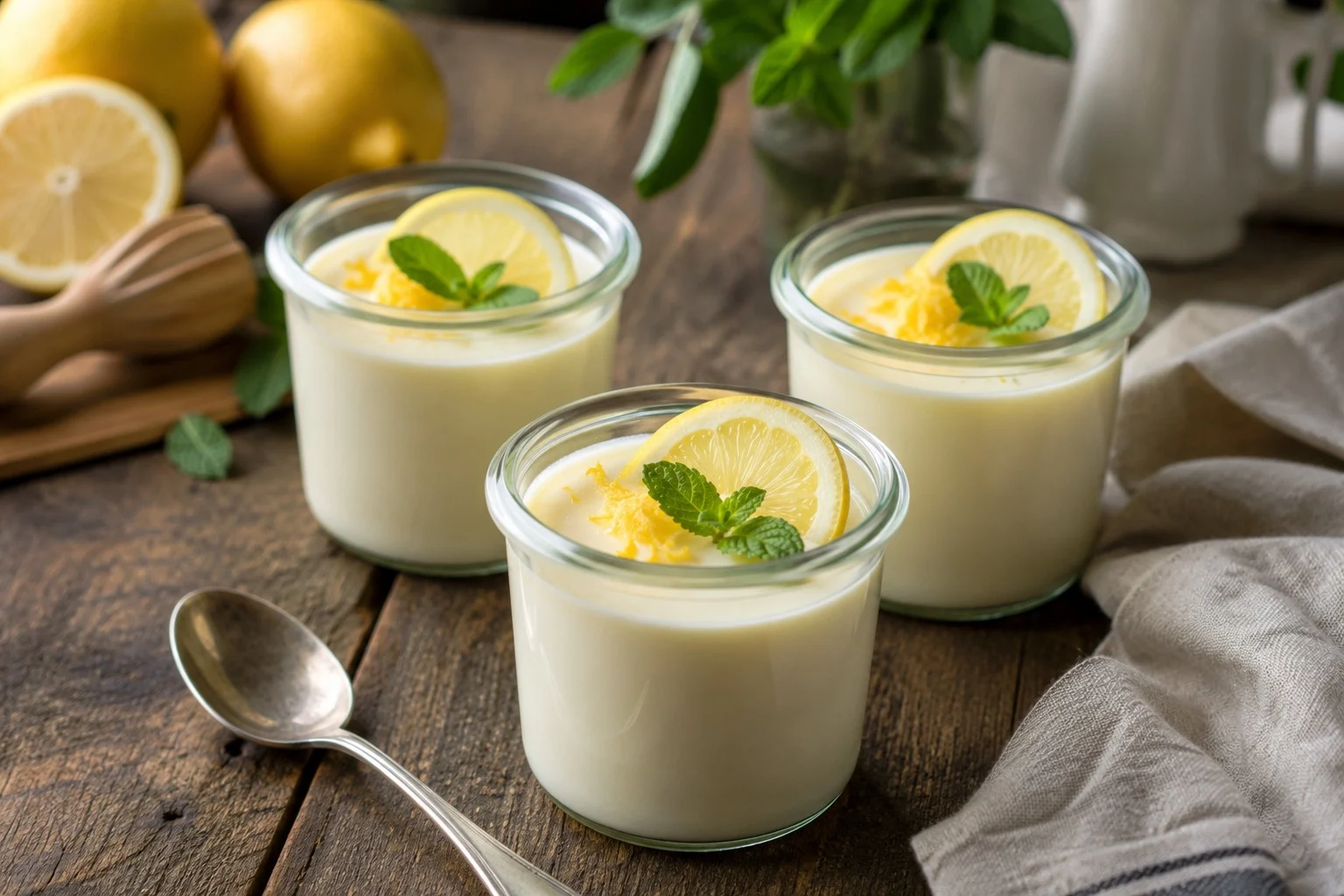 Panna cotta de limón sin azúcar añadido con isomalt
