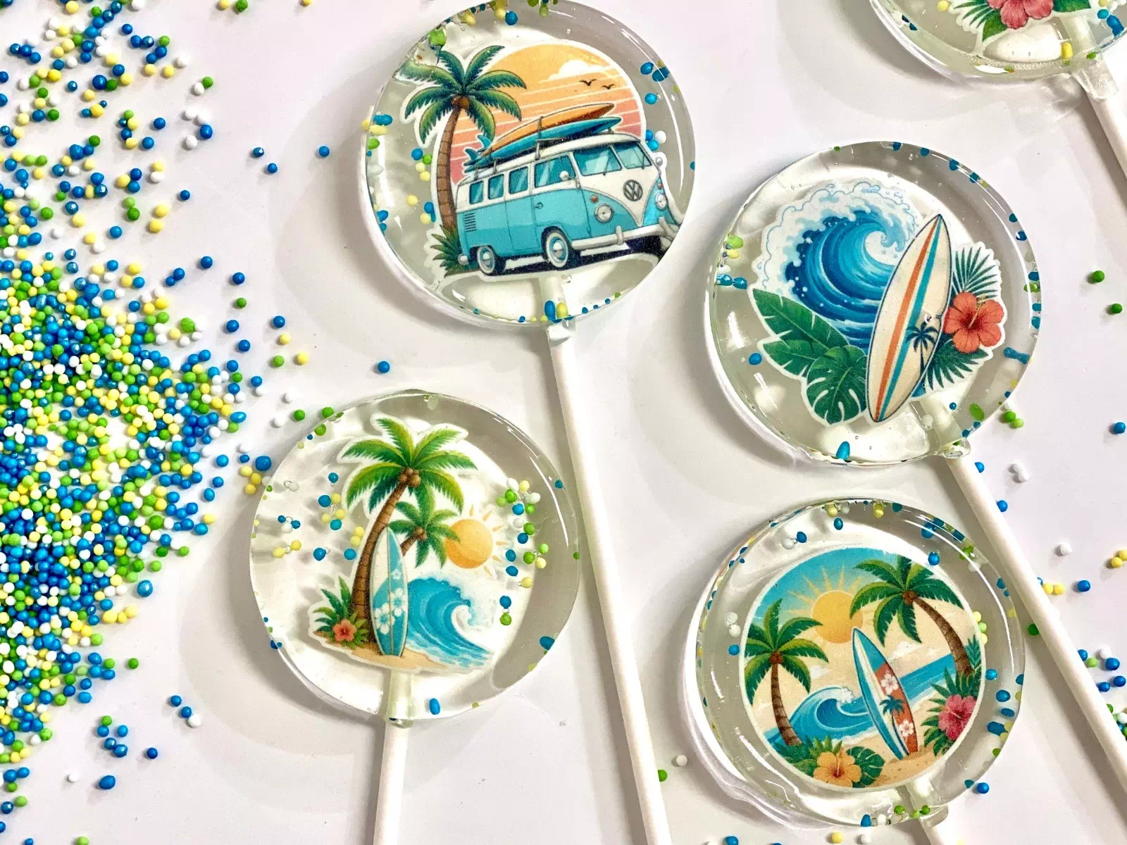 Piruletas personalizadas temática Surf - Imagen 3