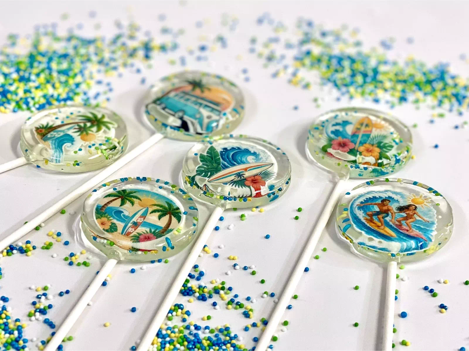 Piruletas personalizadas temática Surf - Imagen 4