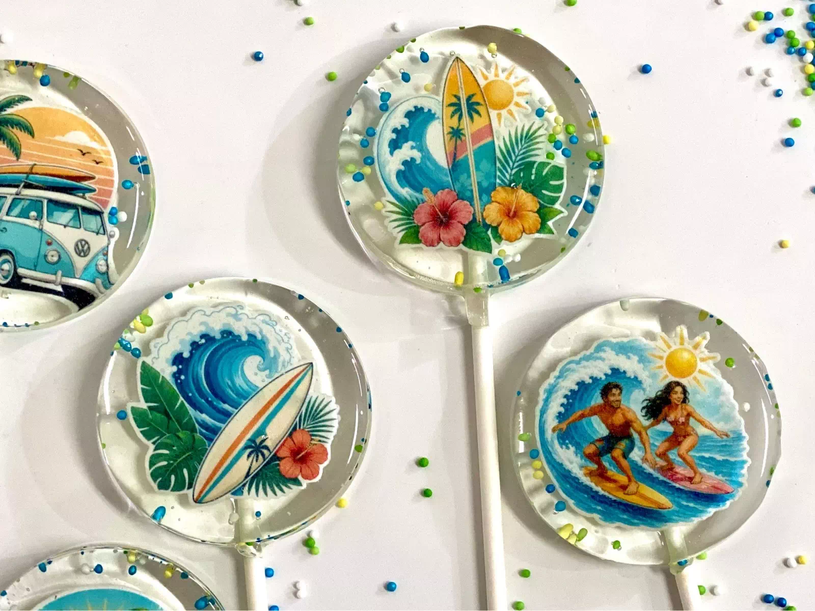 Piruletas personalizadas temática Surf - Imagen 9